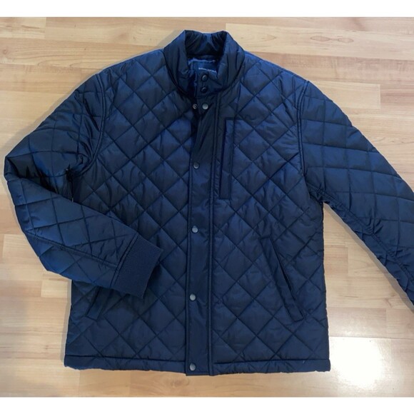 Banana Republic Black Diamond Quilted Puffer Bomber Jacket Men’s M - Picture 5 of 12